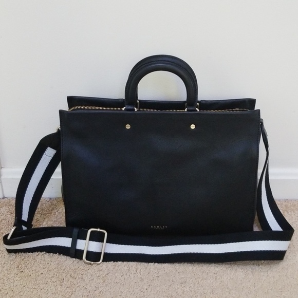 radley black leather bag